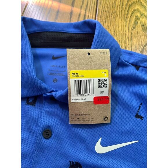 Nike Dri-Fit Tour Icon Polo All Over Print Royal Blue FQ0426-405 Mens Small NWT - Picture 3 of 6